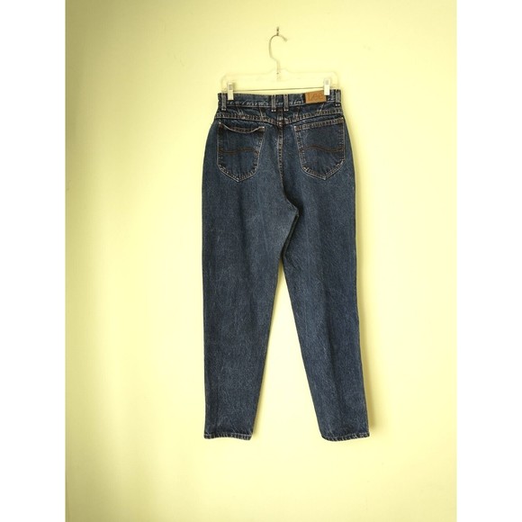Vintage 90s Lee Womens Mom Jeans Size 13 Med Blue Dark Wash High Waisted Tapered - Picture 2 of 5